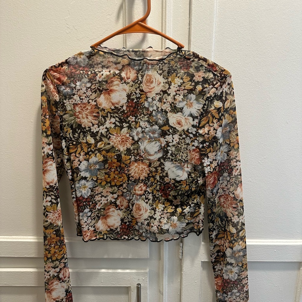 SHEIN Multicolor Floral Long Sleeve Blouse